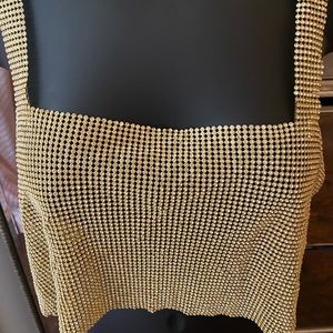 Gold metal chain top backless with chain size Med